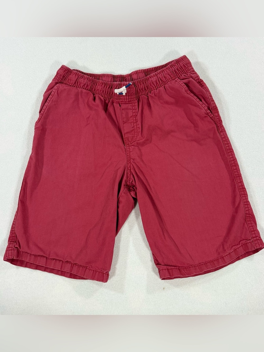 Cat & Jack Boys' Chino Shorts Red Elastic Waist Drawstring Size Large 12/14